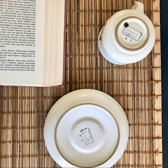 Antique Pottery DENBY ENGLAND - Cups & Saucers Set - Picture 4 of 5